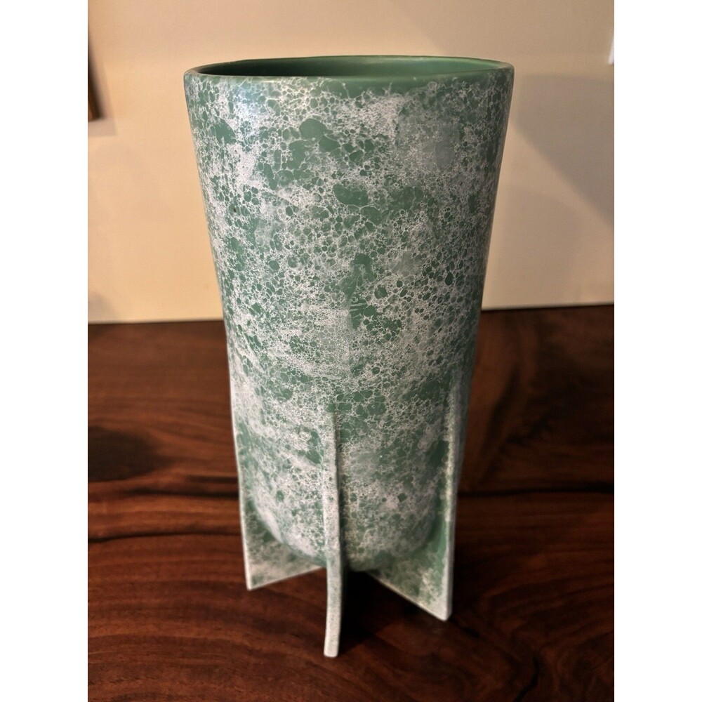 JONATHAN ADLER Tall Vase White Marble Ceramic Berlin Bowl Art Deco Table Decor